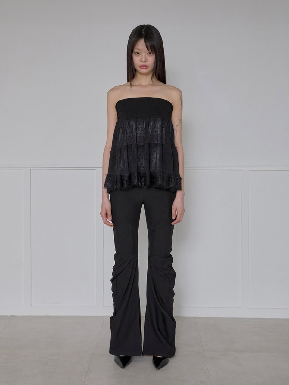 【FLAREUP】Layered Dot Ruffle Skirt