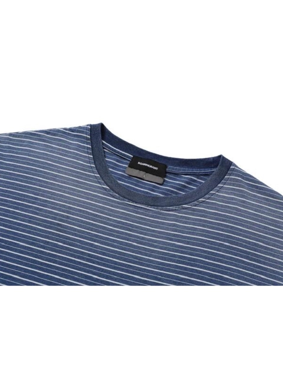【roaringrad】WASHED INDIGO STRIPE T-SHIRT / 【ロアリングラド】ウォッシュドインディゴストライプ半袖Tシャツ