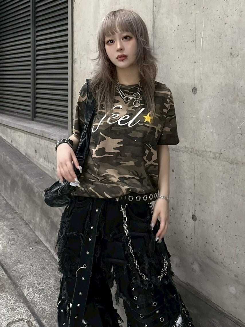 【IFEELLUCKY】Feel twinkle tshirt 1/ 【アイフィールラッキー】フィールトゥインクルロゴ半袖Tシャツ