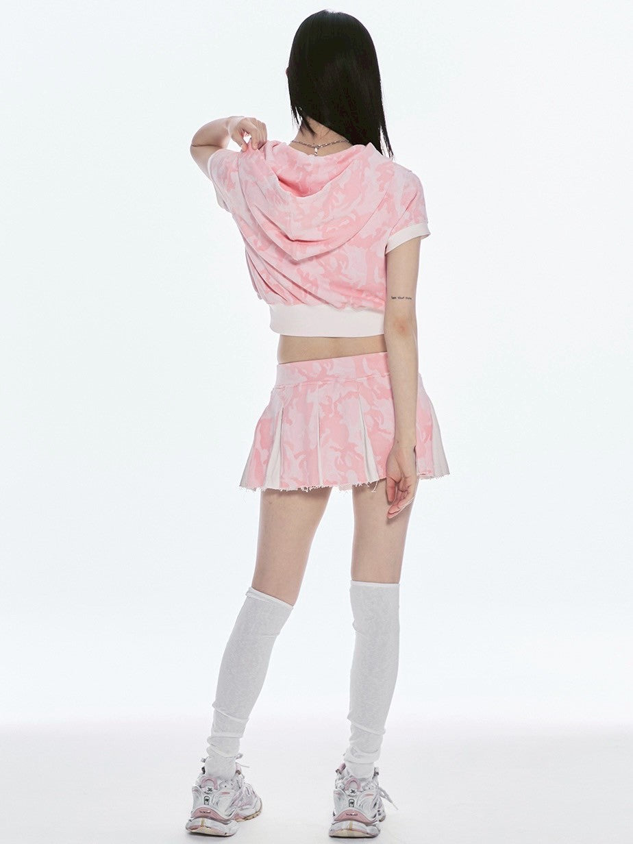 【CHERRYQUIRI】CQ lace stud hood zip-up