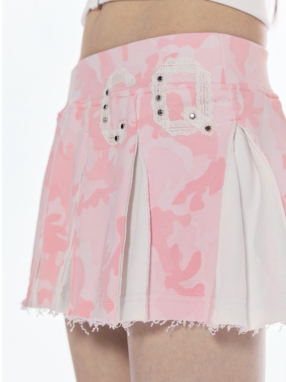 【CHERRYQUIRI】CQ lace stud pleats sk