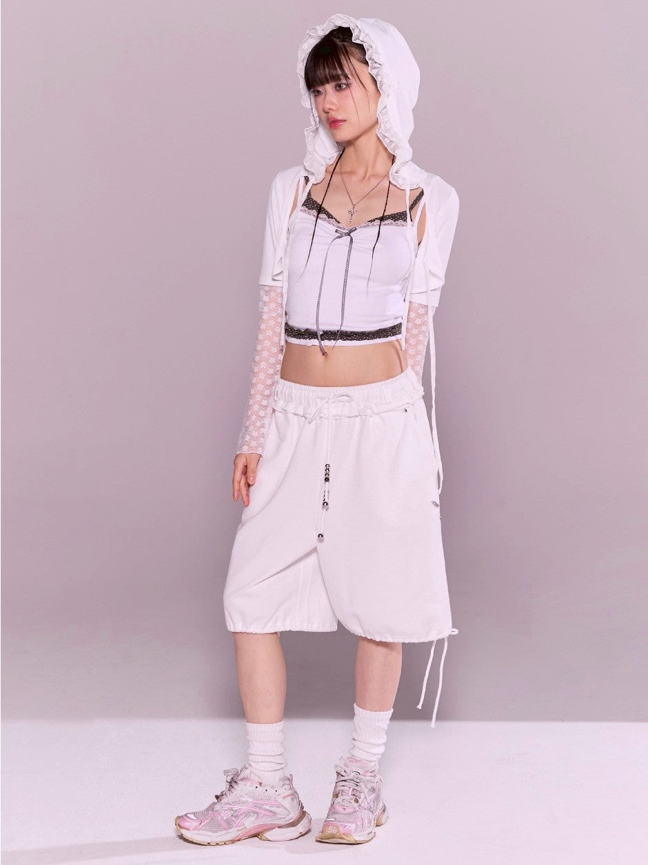 【CHERRYQUIRI】frill layered lace hoody cd