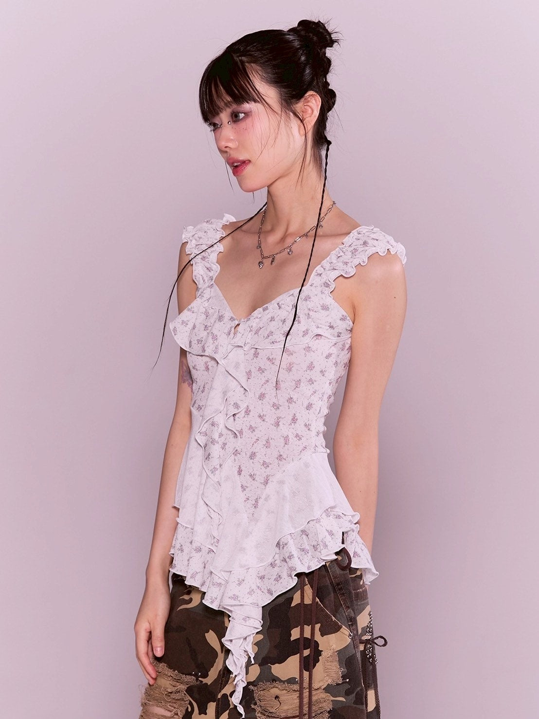 【CHERRYQUIRI】misty ruffle layered sleeveless