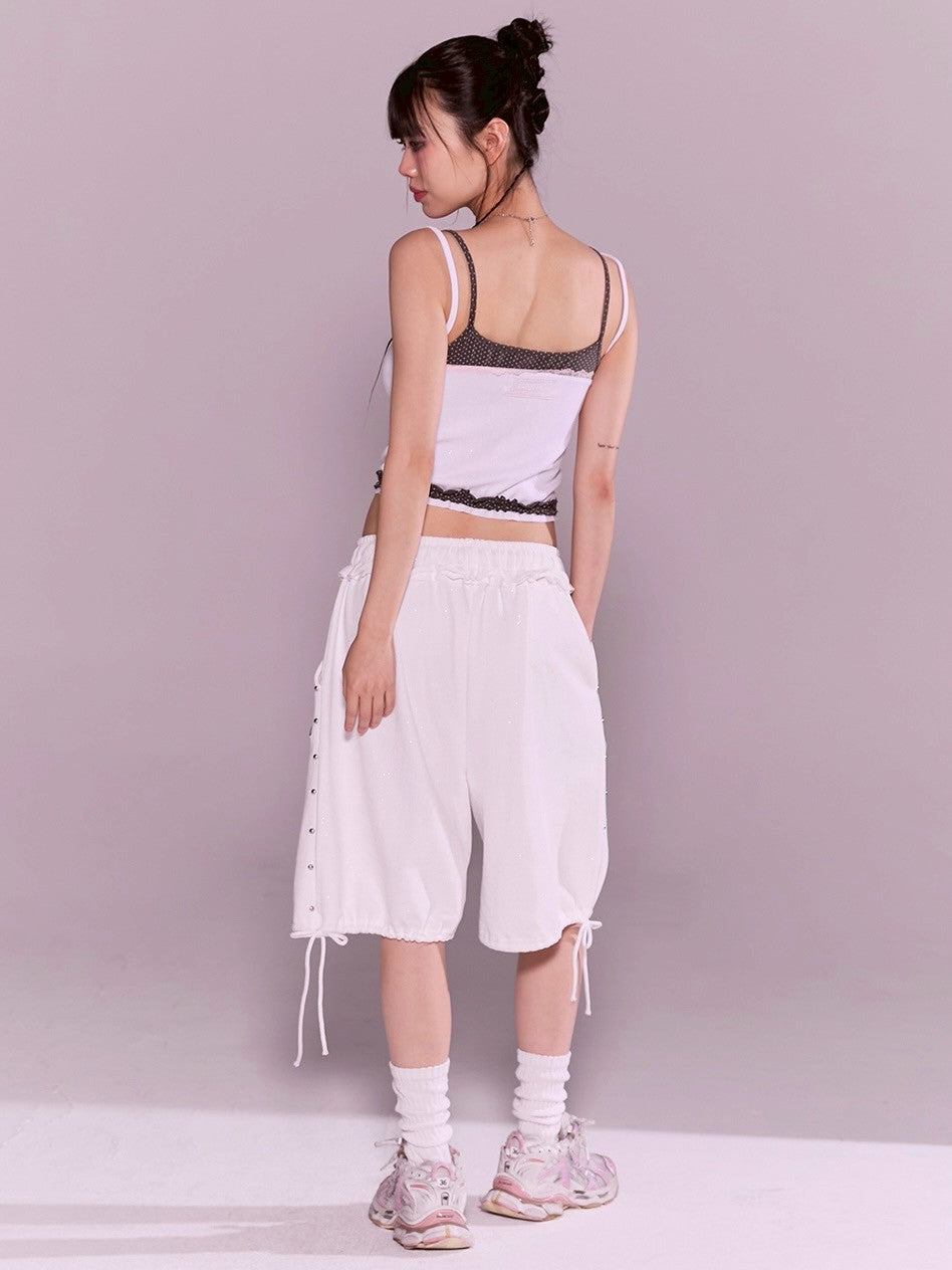 【CHERRYQUIRI】stud twinkle jogger bermuda pt