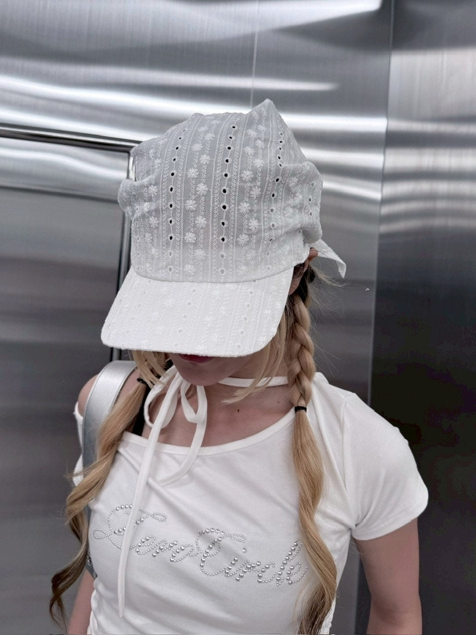 受注制【nmtc +】lace scarf cap / 【エヌエムティーシープラス】レーススカーフキャップ (2color)