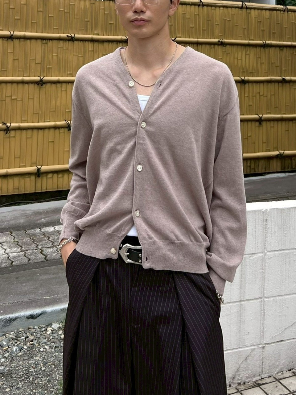 東京店WEB限定【Chikashitsu +】cropped linen knit cardigan / 【チカシツプラス】クロップドリネンニットカーディガン (3color)