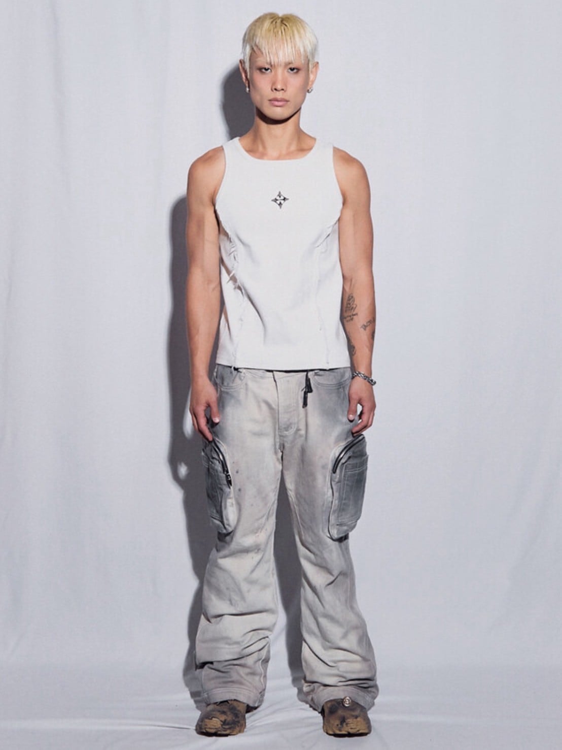 【BLR BLUER】Double Pockets Hand Washing Flare Pants