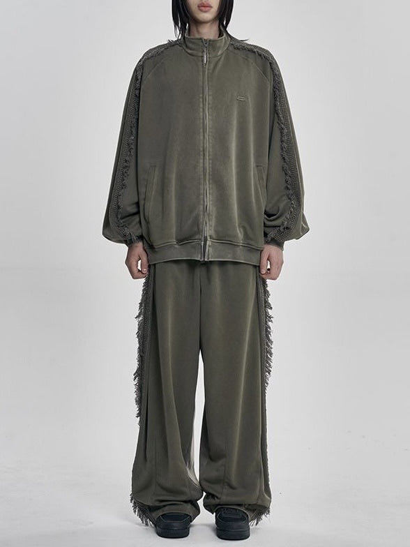 【AJOBYAJO】Lace Trimming Raglan Track Jacket【アジョバイアジョ】レーストリミングラグラントラックジャケット