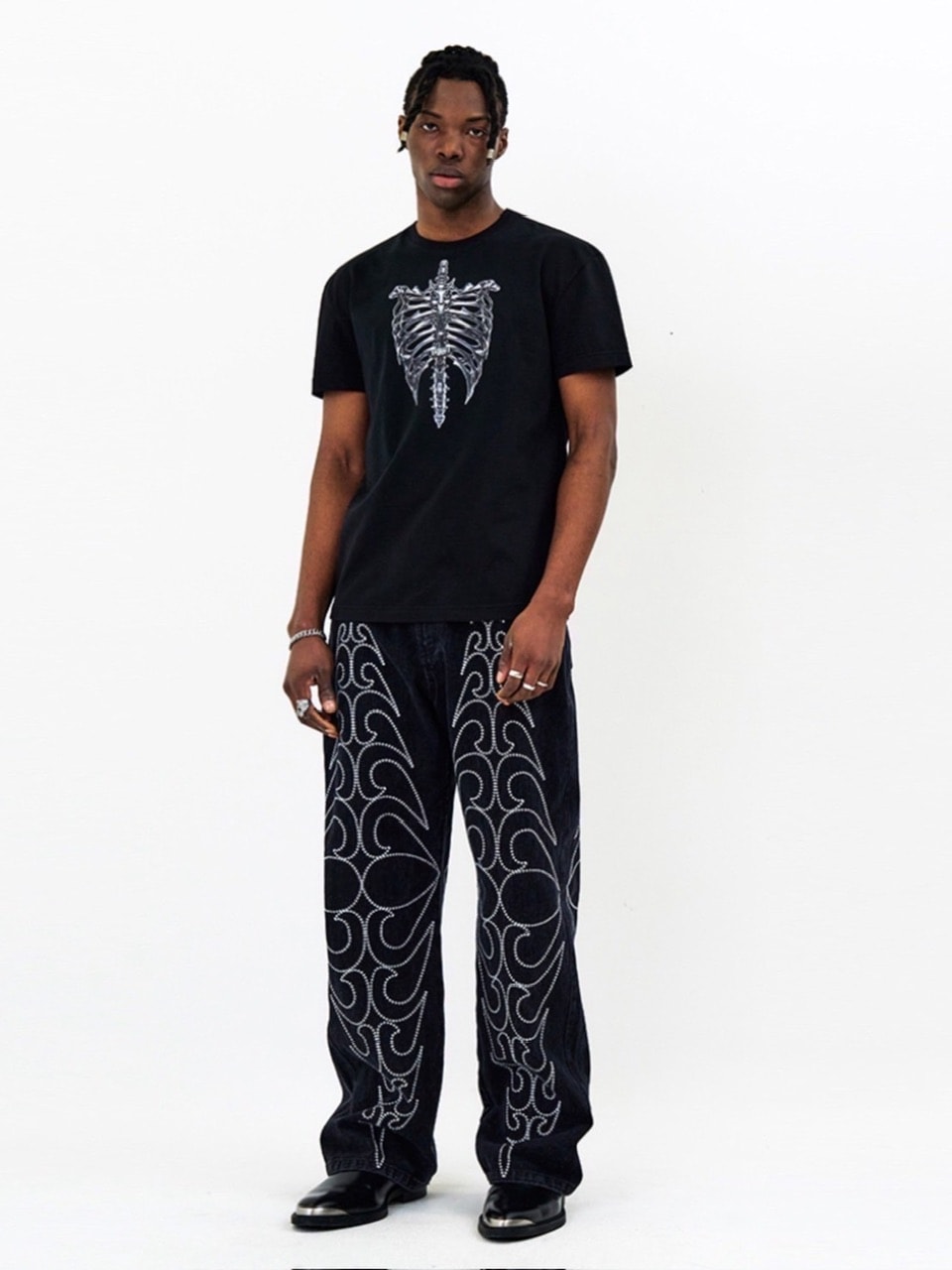 【E RIN AI E】TRIBAL SPEAR DENIM PANTS