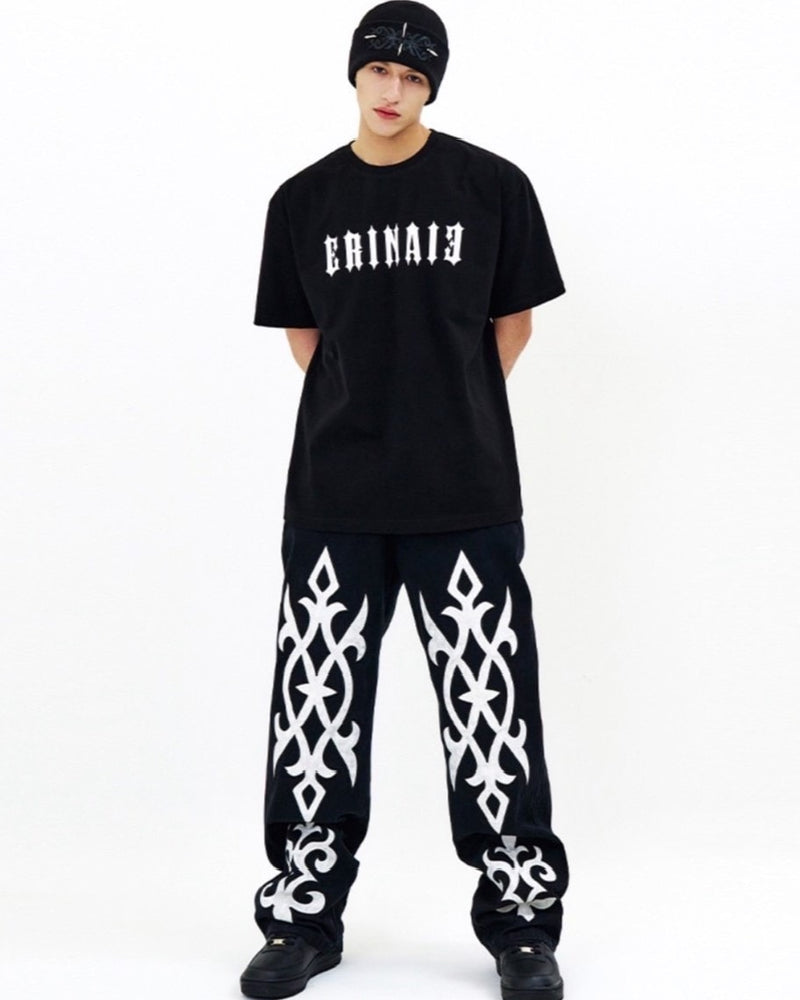 【E RIN AI E】METALLIC TRIBAL SHORT SLEEVE TEE