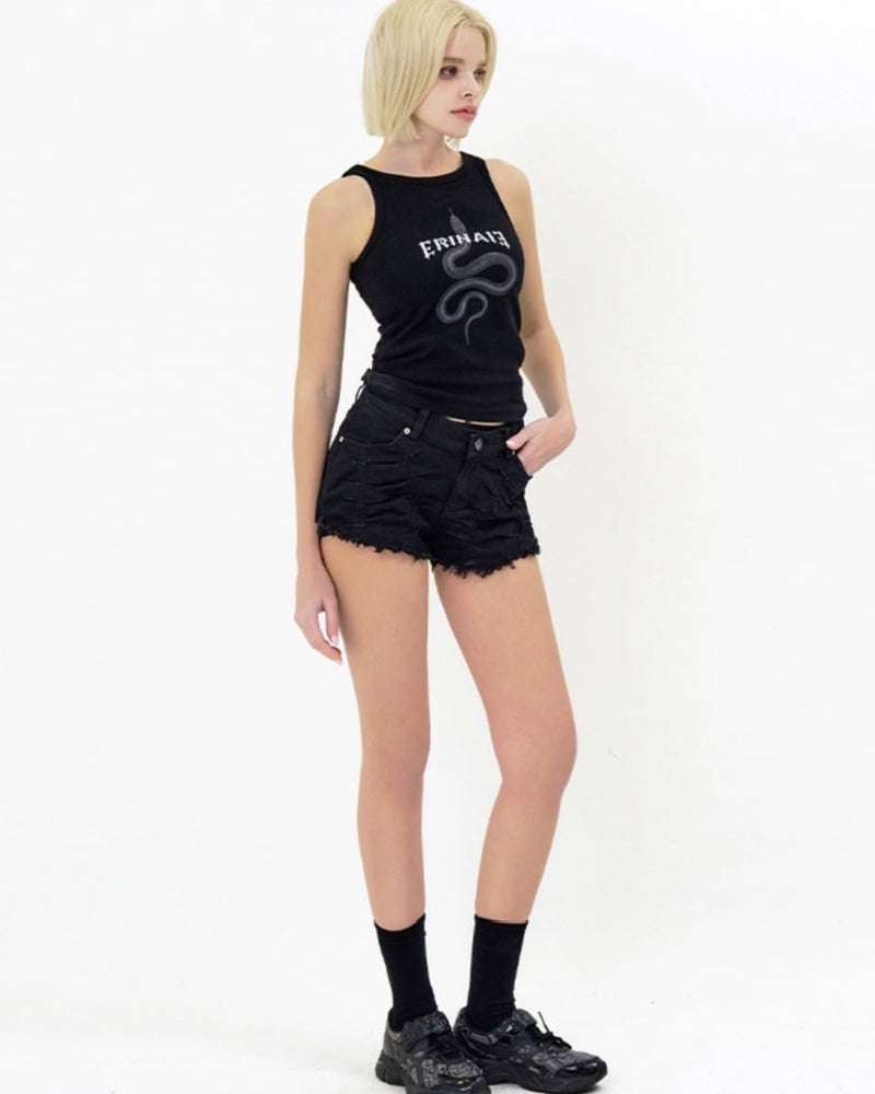 【E RIN AI E】BLACK MAMBA SLEEVELESS