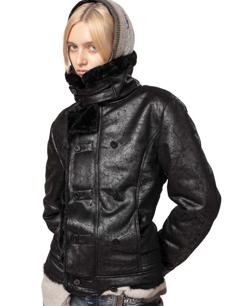 【RACER WORLDWIDE】Faux Leather Jacket【レーサーワールドワイド】コーティングファージャケット