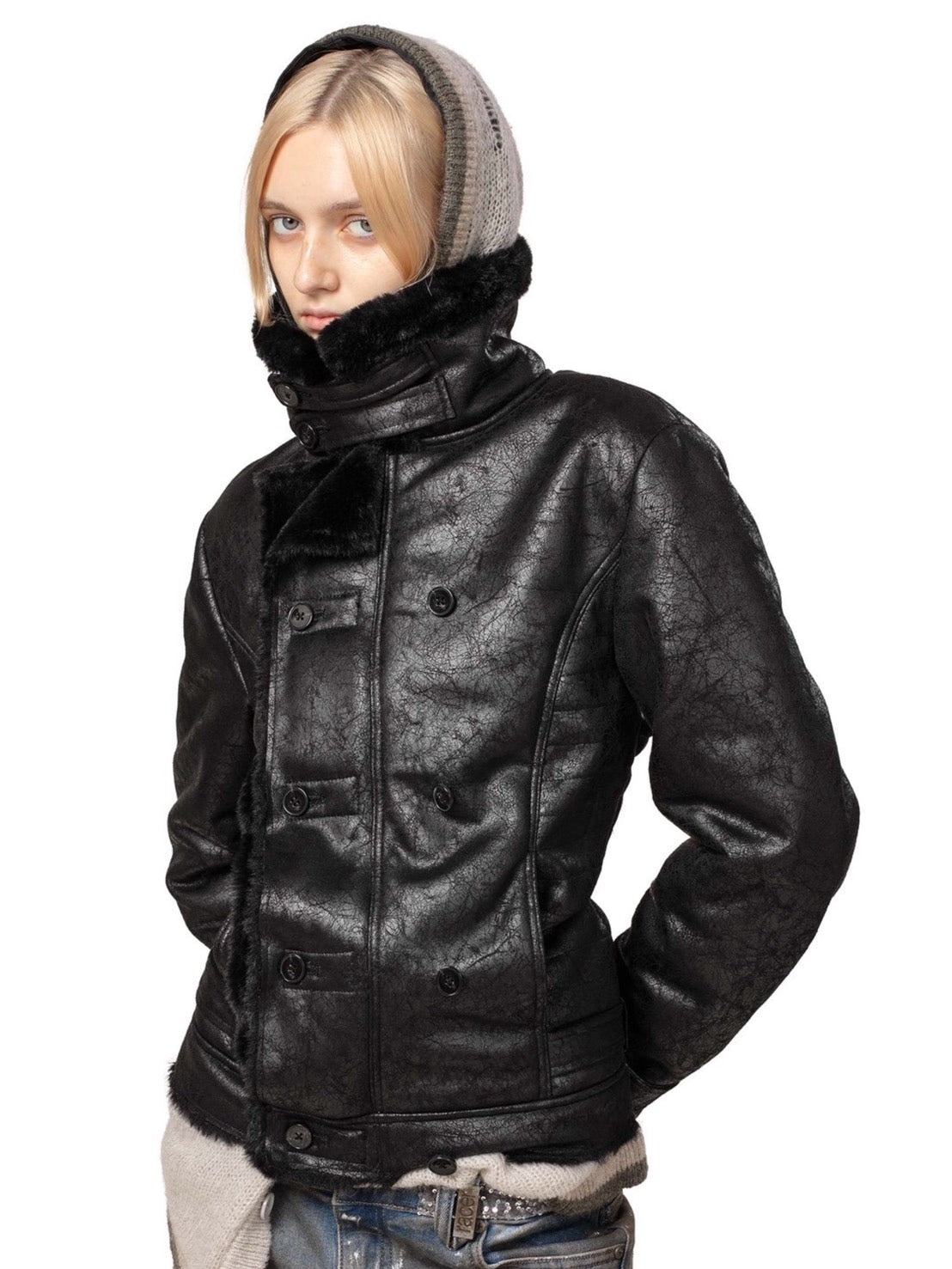 【RACER WORLDWIDE】Faux Leather Jacket【レーサーワールドワイド】コーティングファージャケット