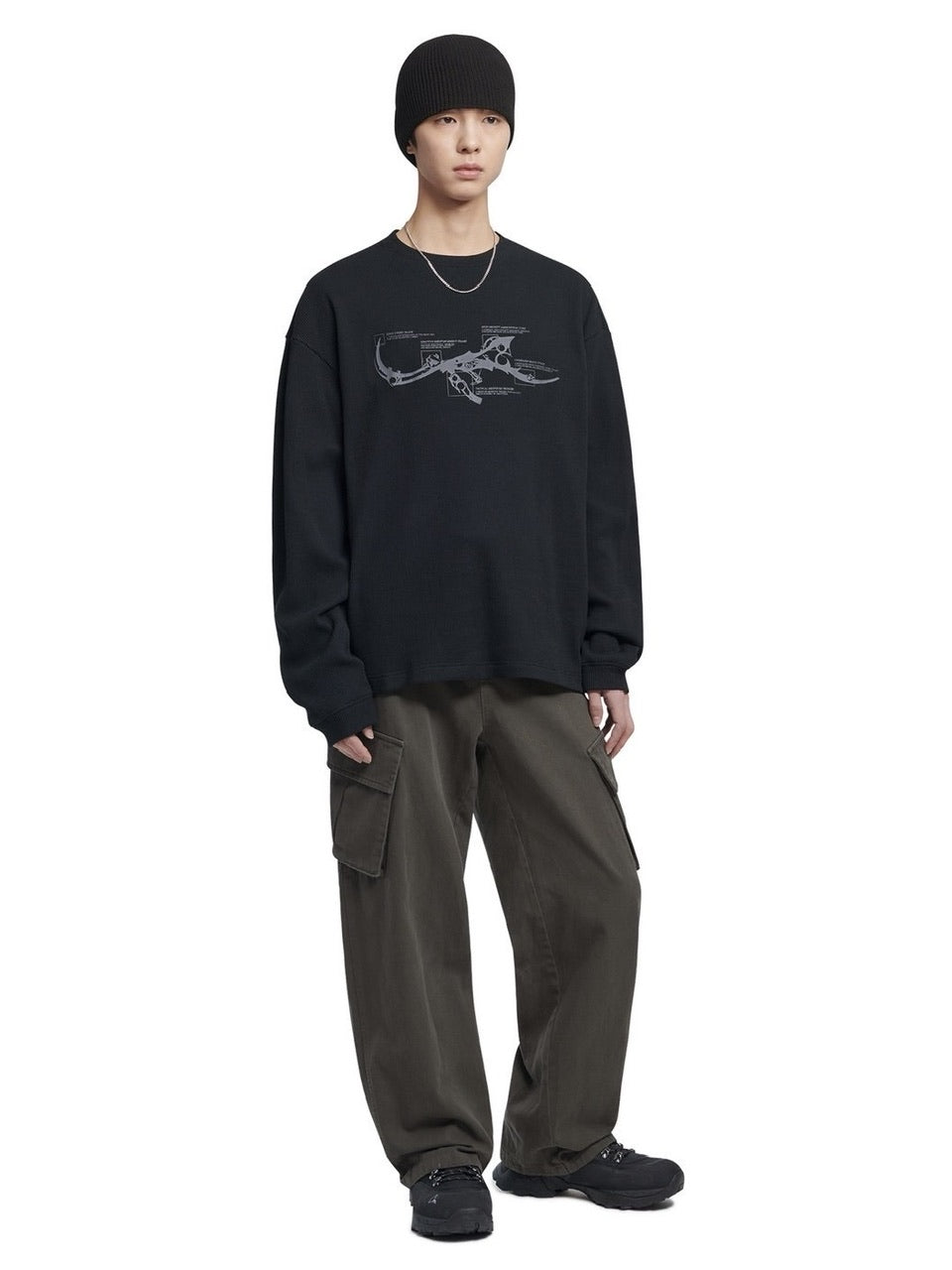 【NOMANUAL】NM RIFLE WAFFLE LONG SLEEVE TEE