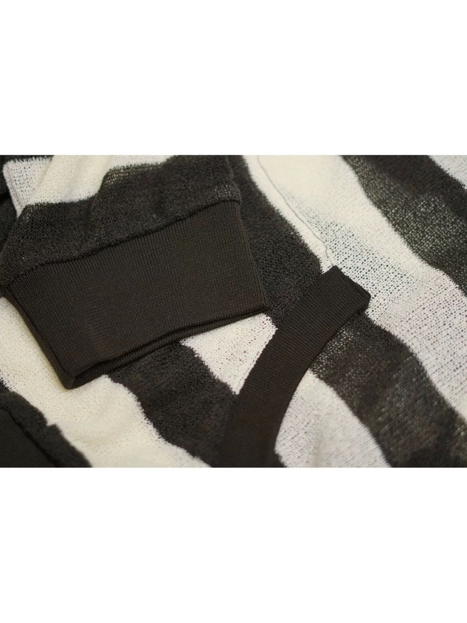 【Cest Nous】Striped Beaded Hoodie / 【セヌー】ボーダーシースルージップパーカー