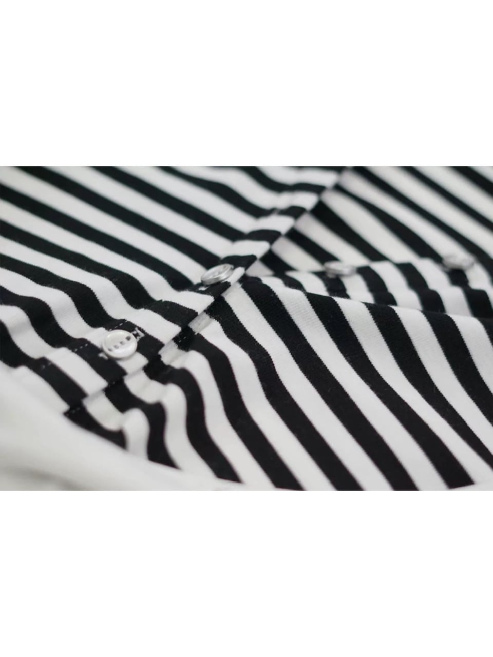 【Cest Nous】Striped Cat-Ear Top / 【セヌー】ボーダーレイヤードキャットイヤー半袖Tシャツ