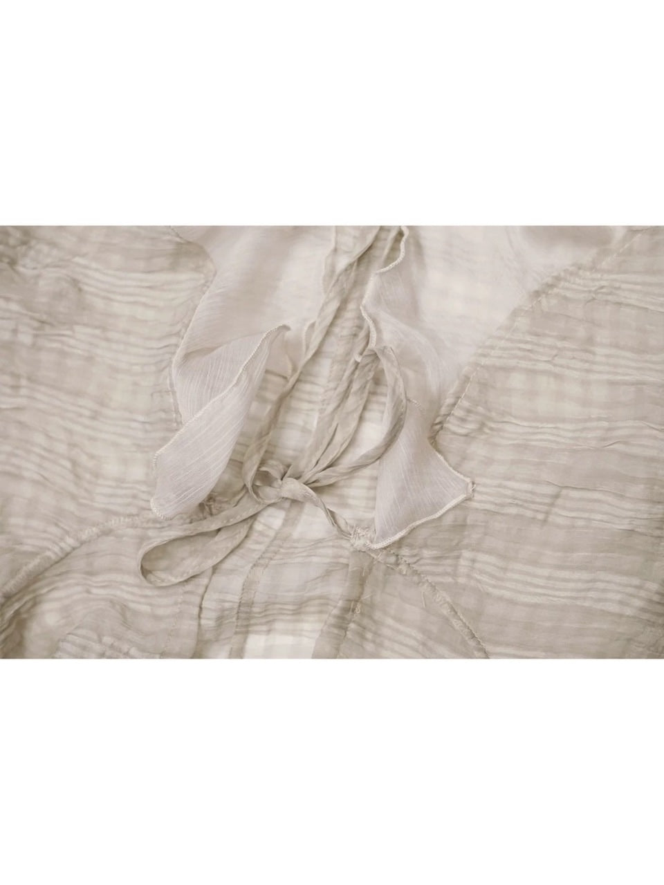 【Cest Nous】Plaid Chiffon Cardigan / 【セヌー】シフォンフリルシースルーカーディガン