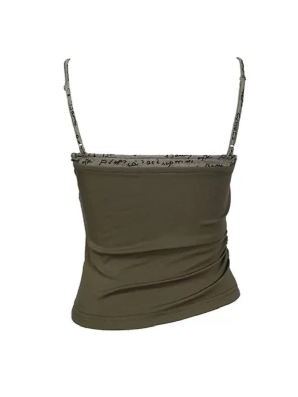 【Cest Nous】Army Green Graffiti Camisole / 【セヌー】グラフィックベルトキャミソール