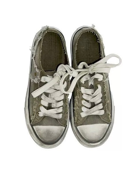 【Cest Nous】Distressed Canvas Sneakers / 【セヌー】ダーティーデニムキャンバス厚底スニーカー