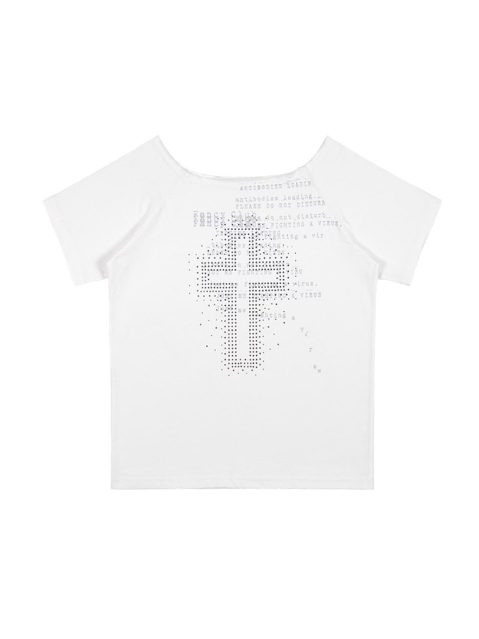 【FANCY CLUB】DIVINE CROSS ONE-SHOULDER TEE / 【ファンシークラブ】クロスワンショルダー半袖Tシャツ