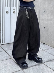 大阪店WEB限定受注制【Chikashitsu +】stripe tuck wide slacks (2color)