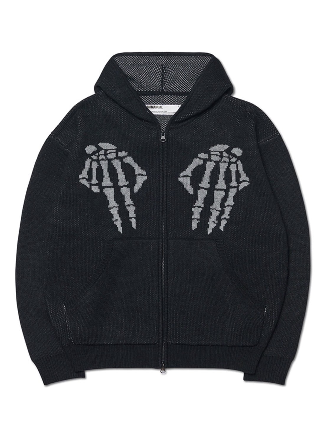 NOMANUAL】NM SKULL HAND COWICHAN HOODED ZIP-UP – PRESSING WEB SHOP