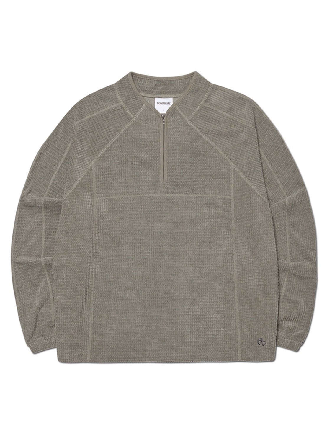 【NOMANUAL】HEAVY WAFFLE HALF ZIP-UP
