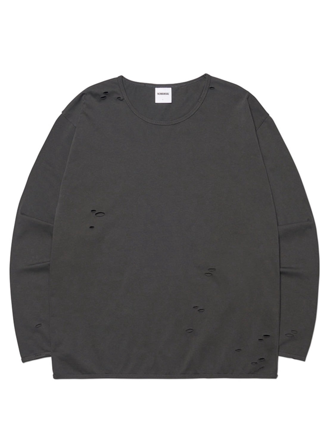 【NOMANUAL】DAMAGED LONG SLEEVE TEE