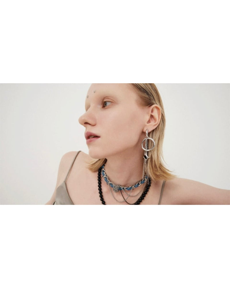 【PEG LEG】Unbalanced Star Drop earring