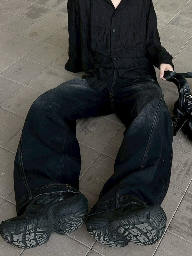 国際配送【LUV CODE】whisker wash denim balloon pants