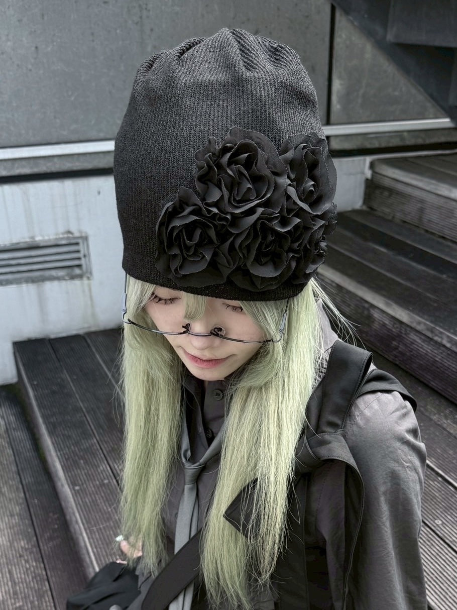 受注制【nmtc +】daffle beanie / 【エヌエムティーシープラス】フラワービーニー (2color)