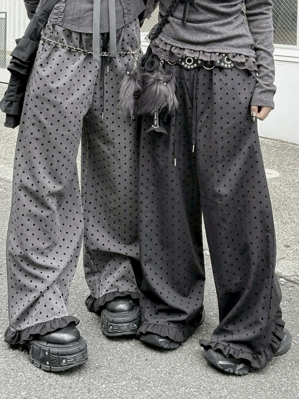 【nmtc +】dot frill pants / 【エヌエムティーシープラス】ドットフリルパンツ (2color)