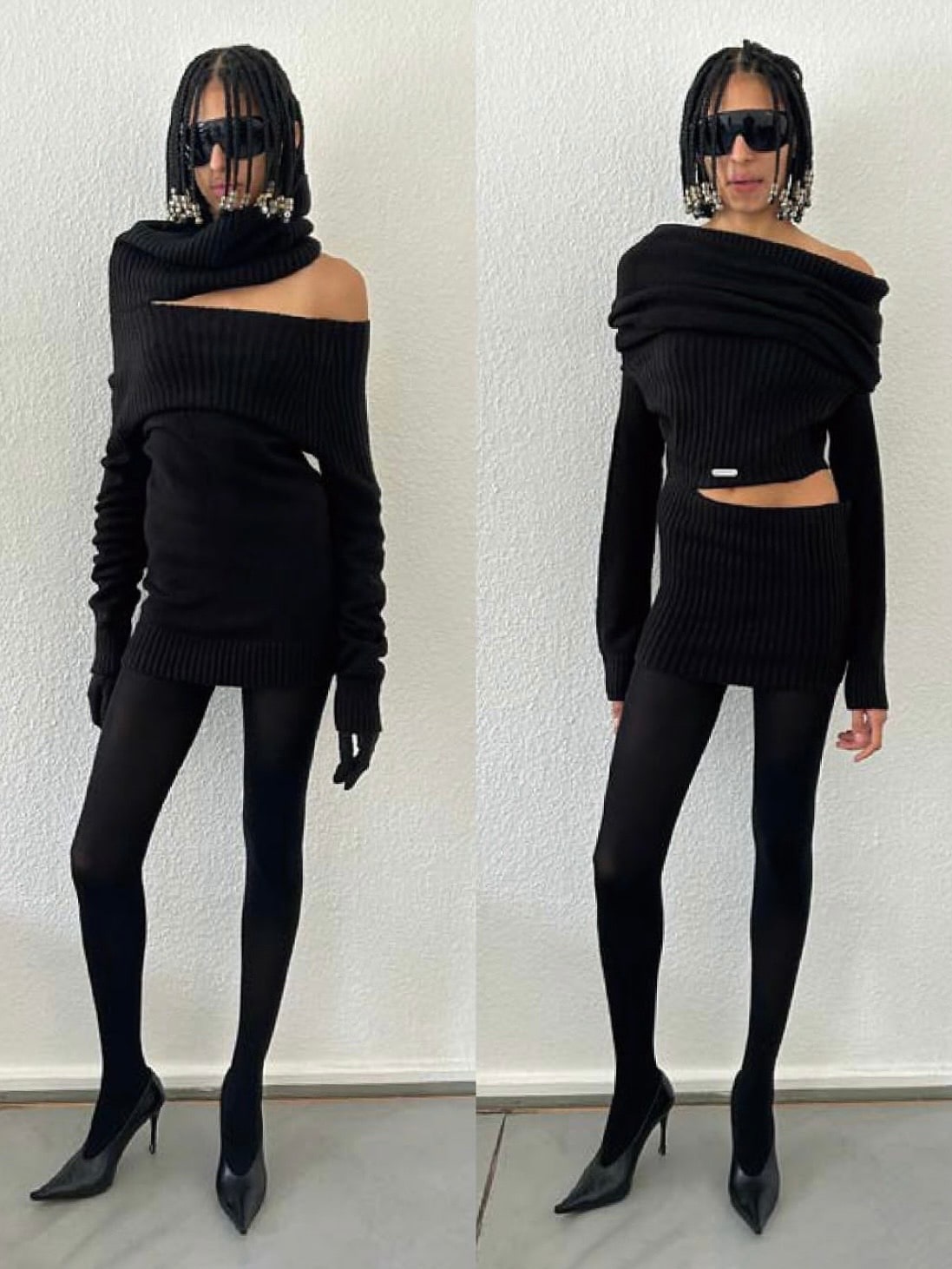 【NACHE】2-WAY SHAWL KNIT