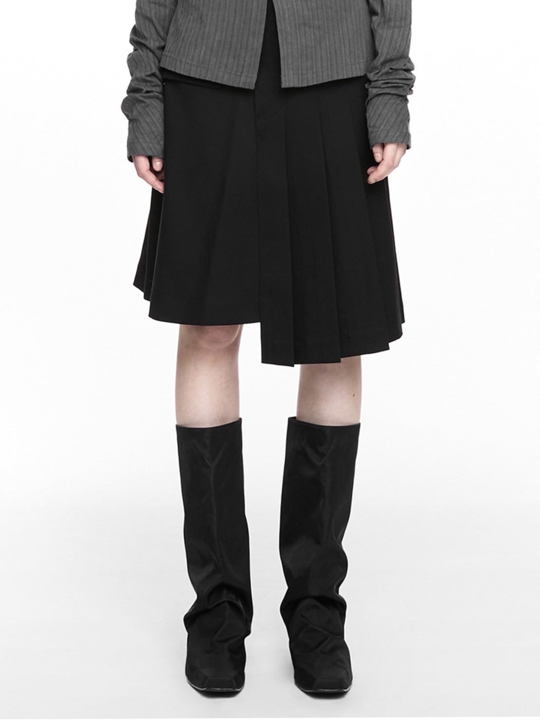 【NACHE】MAGNETIC PLEATED MIDI SKIRT