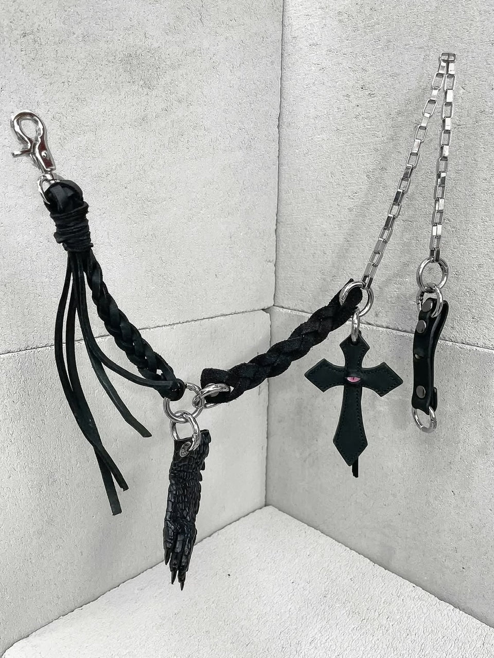 【UNIZ】Eye See You Chain / 【ユニズ】クロスアイズフリンジウォレットチェ−ン