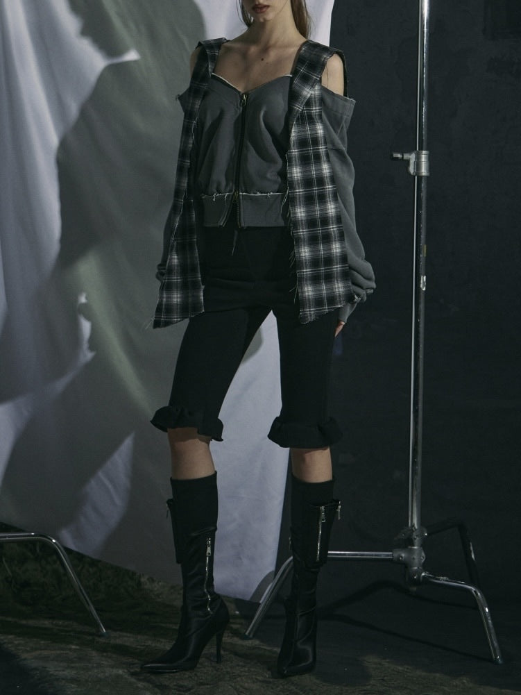 【GATELESS】CHECK HOOD MUFFLER / 【ゲートレス】チェックフードマフラー