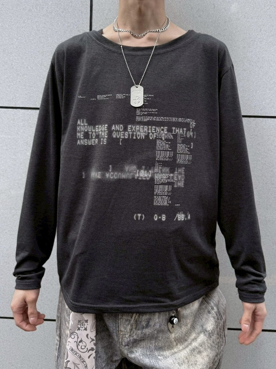 受注制【nmtc +】loose fit one shoulder long sleeve / 【エヌエムティーシープラス】ルーズフィットワンショルダー長袖Tシャツ (2color)