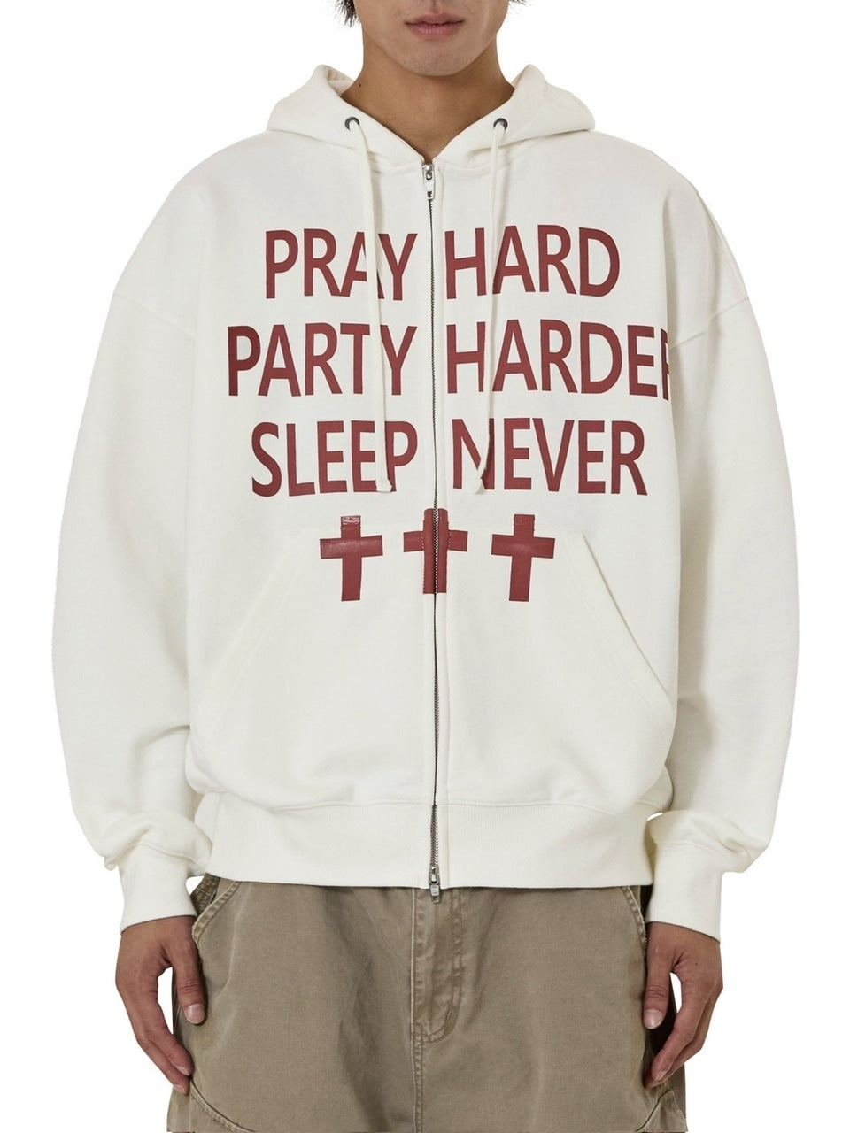 【OY】PRAY HARD HOODIE ZIP UP