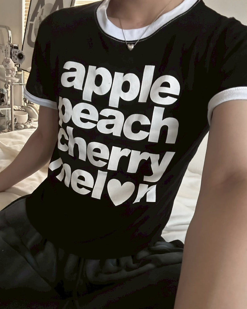 受注制【LUV CODE】fruit linger tee (2color)