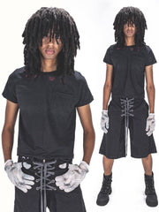 【haveyoudiedbefore?】Beloved Messenger T-shits / 【ハブユーダイドビフォー】リッププリントポケット半袖Tシャツ