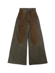 【haveyoudiedbefore?】Log Denim Pants / 【ハブユーダイドビフォー】ダーティーウォッシュダメージワイドパンツ