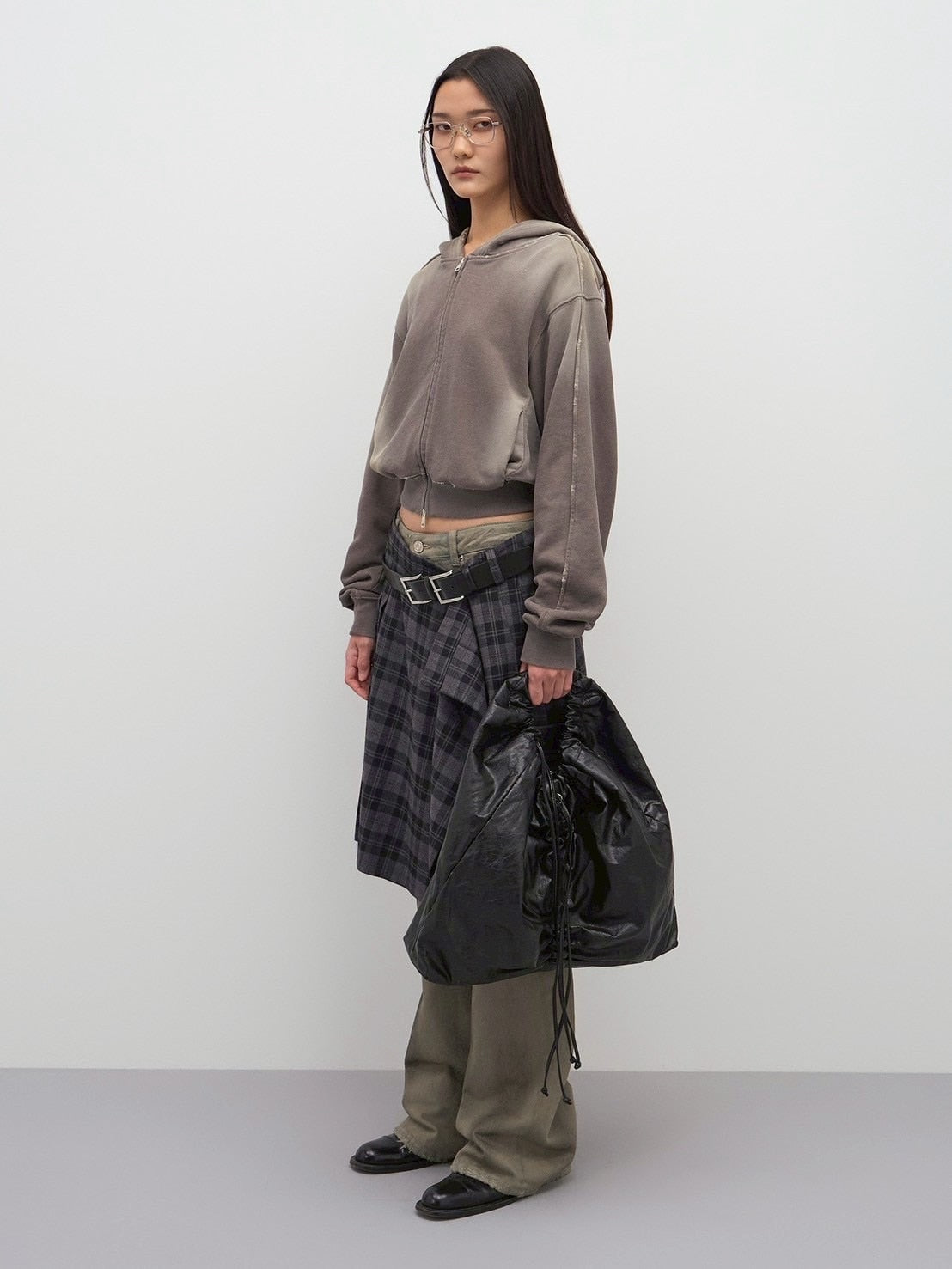 【LCDC】SPRAY WASHED CROPPED HOOD ZIP-UP / 【エルシーディーシー・ティーエム】スプレーウォッシュクロップジップアップパーカー