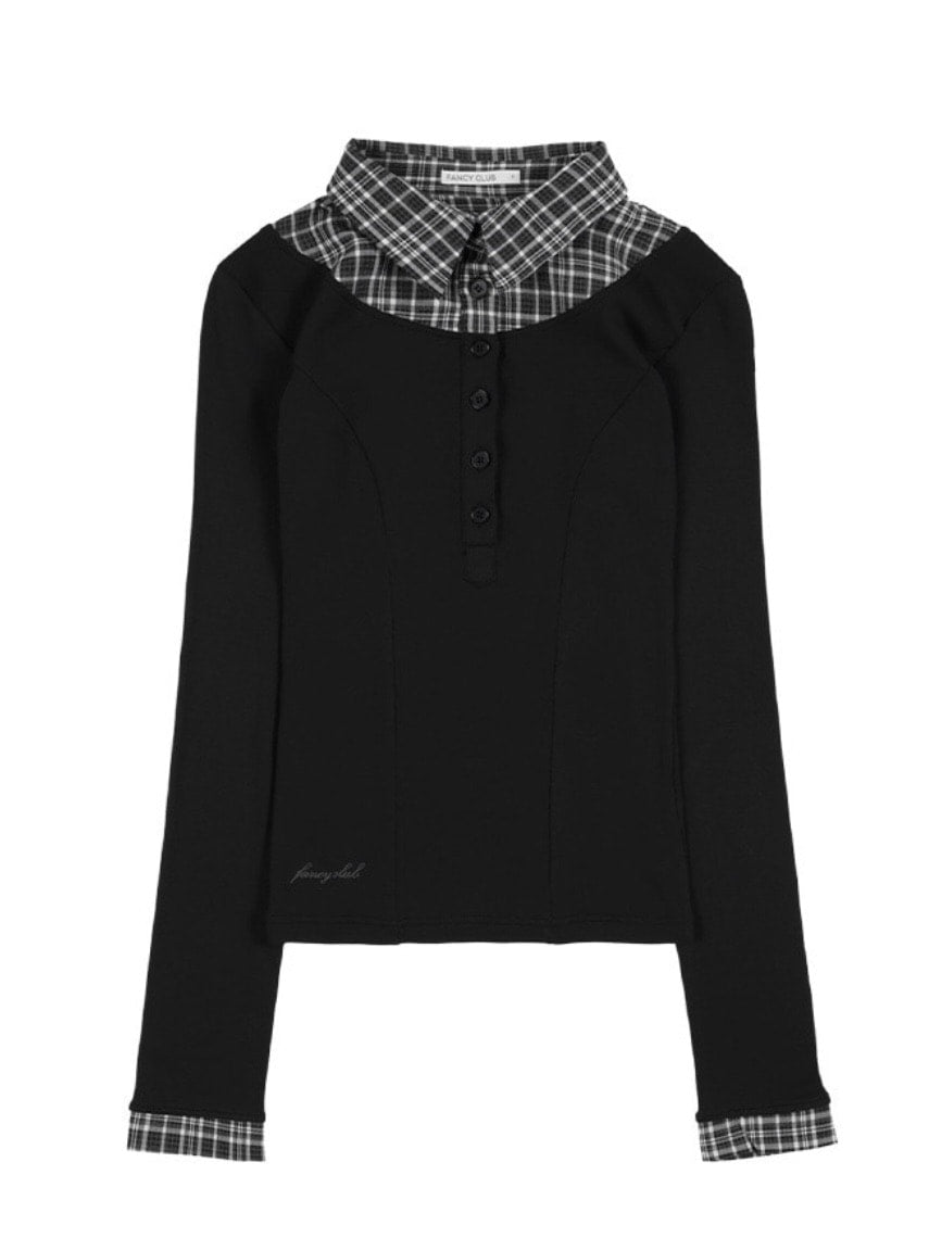 【FANCY CLUB】SHIRT LAYERED LONG SLEEVE / 【ファンシークラブ】シャツレイヤード長袖Ｔシャツ