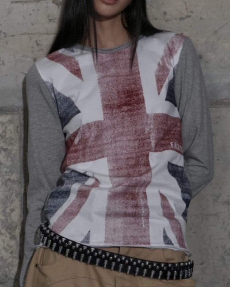 【FANCY CLUB】UNION JACK LONG SLEEVE / 【ファンシークラブ】ユニオンジャック長袖Ｔシャツ