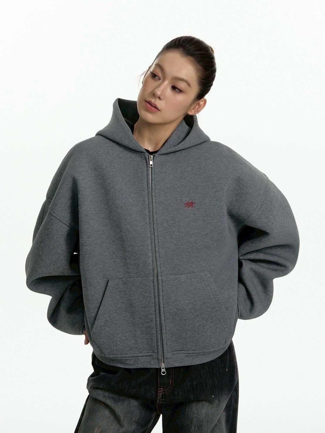 【TGNS】Oversized Zip-Up Sweatshirt Jacket / 【ツーガンズ】オーバーサイズスウェットダブルジップアップパーカー