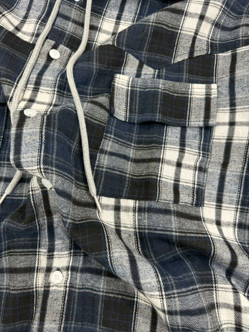 受注制【Chikashitsu +】hood mix check hoodie / 【チカシツプラス】フードミックスチェックパーカー (3color)