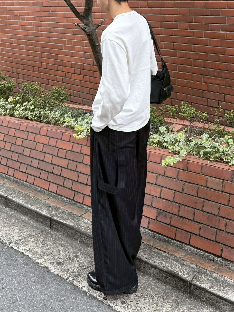 受注制【Chikashitsu +】double button henry neck long sleeve tee / 【チカシツプラス】ダブルボタンヘンリーネック長袖Tシャツ (4color)