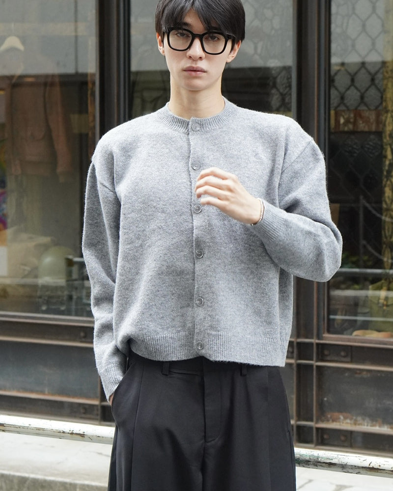 東京店WEB限定受注制【Chikashitsu +】soft touch crew neck knit cardigan / 【チカシツプラス】ソフトタッチクルーネックニットカーディガン (4color)