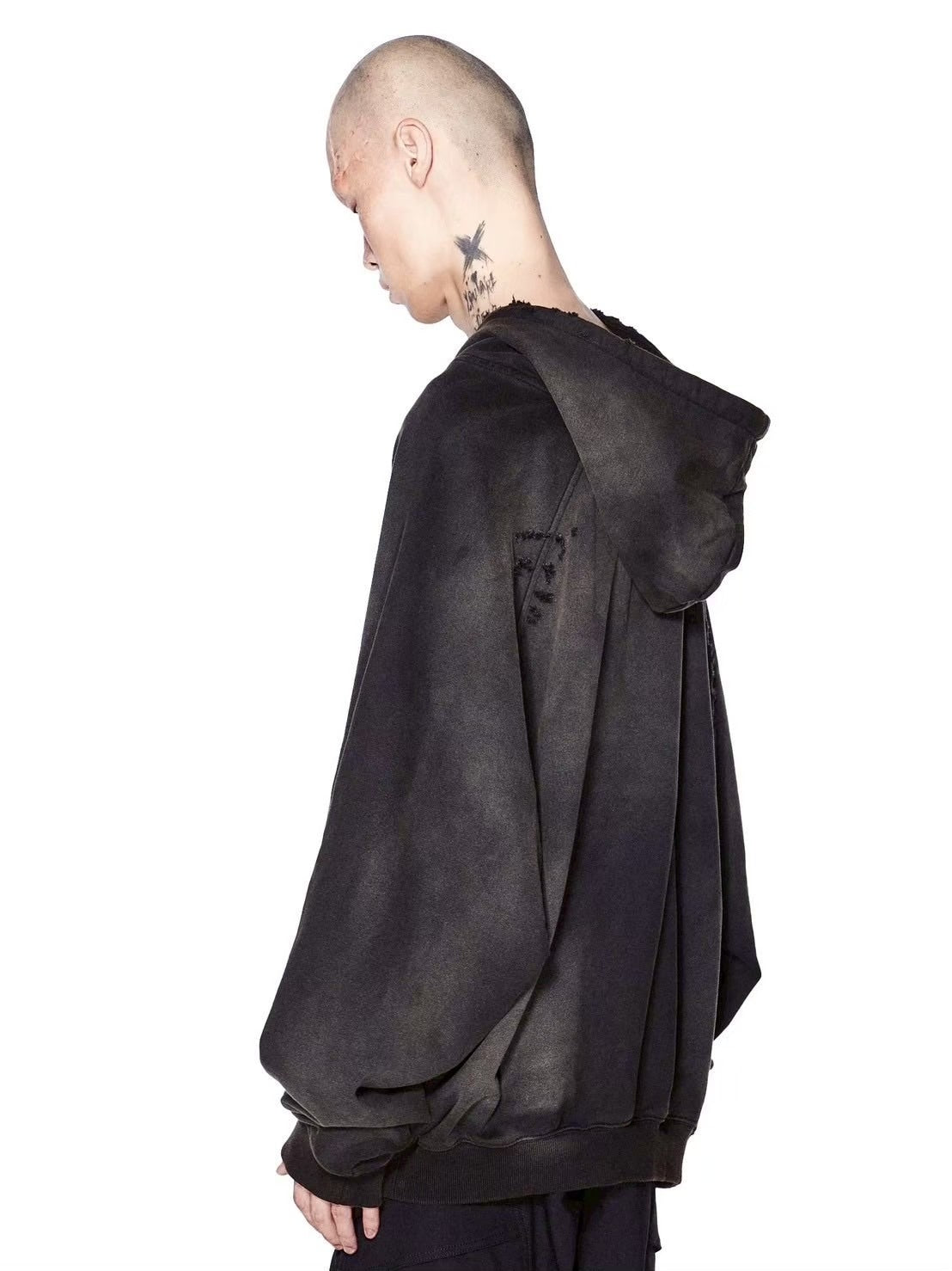 【d5ove】Washed graphic sweatshirt / 【ダヴ】グラフィックデザインダメージウォッシュプルオーバーパーカー