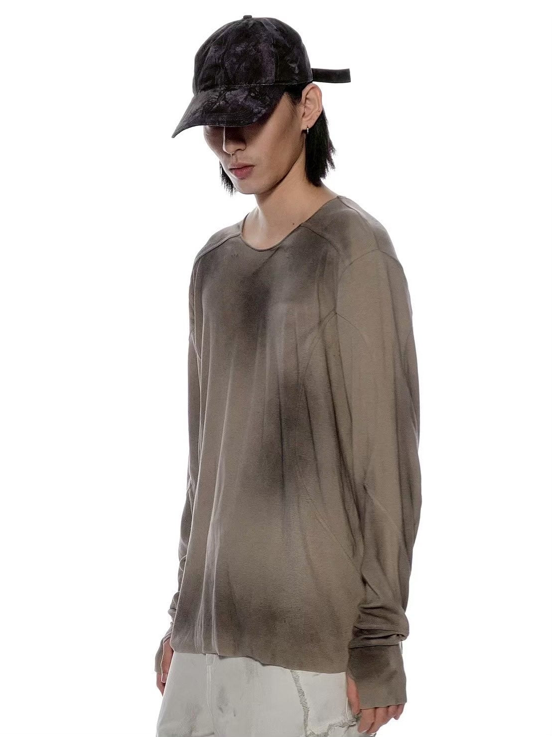 【d5ove】Basic Washed Long-sleeved Tee / 【ダヴ】スモークウォッシュド長袖Ｔシャツ